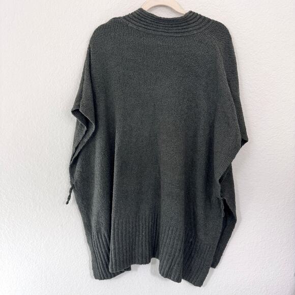 J. Jill Womens Chenille Poncho Sweater Size XL-3X Knit Classic Boho Green - Picture 6 of 7